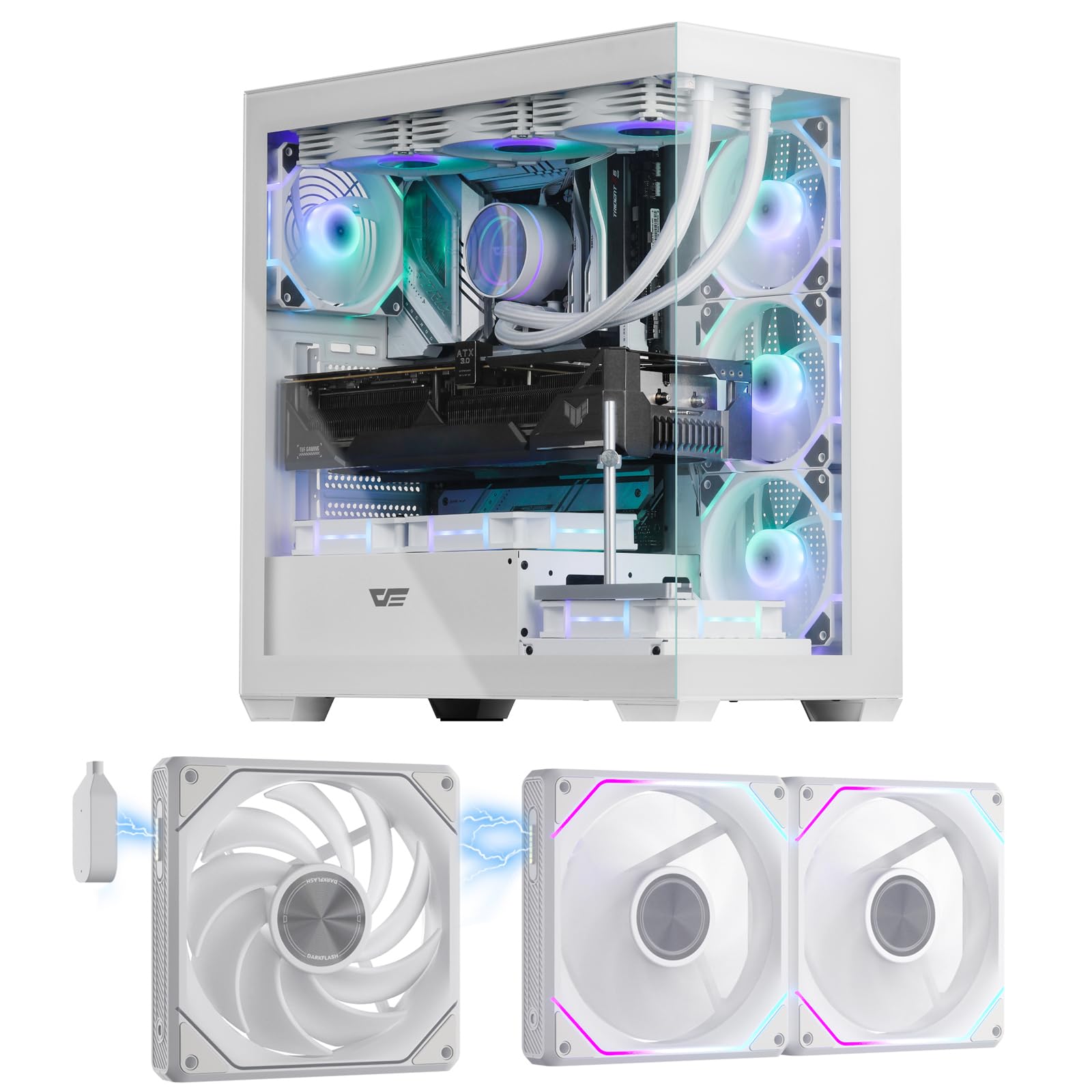 Amazon.com: darkFlash DS900 ATX Full View Dual Tempered Glass PC